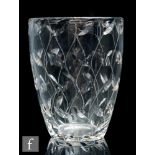 Clyne Farquharson - John Walsh Walsh - A 1930s glass vase of tumbler form cut and polished in the