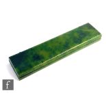 An early 20th Century nephrite rectangular hinged box in the manner of Mikhail Perkhin (Michael