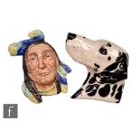 Two novelty 1930s wall masks comprising a Beswick model 282 mask modelled as North American