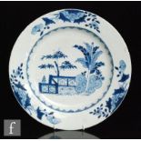 A Chinese blue and white Qianlong period (1735-96) blue and white export porcelain charger,