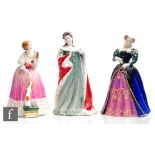 Three Royal Doulton Queens of the Realm figurines comprising Queen Victoria HN3125, Queen Anne
