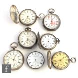 Seven assorted hallmarked silver pocket watches to include open faced and full hunter examples,