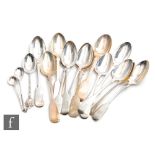 A small parcel lot of assorted hallmarked silver tea and condiment spoons, total weight 9.5oz,