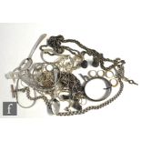 A small parcel lot of assorted silver and white metal jewellery and other items to include