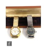 A Gentleman?s Hermes Aquasport wrist watch with expanding steel bracelet and a Montine gold plated