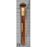 A 1970s or 80s replica Fitzroy style mahogany barometer by Forecelli, height 104cm.