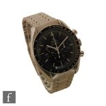 A gentleman's stainless steel Omega Speedmaster Professional manual wind chronograph wristwatch,