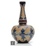 A late 19th Century Royal Doulton 'Art Union of London' vase of globe and shaft form decorated by