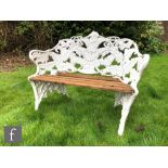 A 19th Century cast iron two seat garden bench in the fern and blackberry pattern, probably