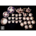 A 19th Century Ridgeway teaset comprising a teapot, a sucrier, a slop bowl, four stand dishes, a