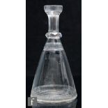 A later 19th Century glass decanter, circa 1875, in the manner of Dr Christopher Dresser, of conical