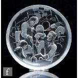 A later 20th Century clear crystal glass dish designed by Matts Jonasson, of shallow circular