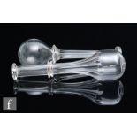 A 19th Century clear crystal toddy lifter, circa 1800, of globular form with tall facet cut collar