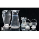 A small collection of 1930s Gray-Stan clear crystal glass items, to include vases of various forms