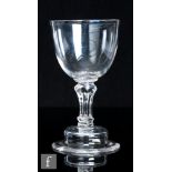 An 18th Century goblet, circa 1745, the ovoid bowl above a fluted Silesian stem with basal collar