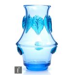 A Czechoslovakian Prachen Glassworks glass flower vase, designed by Josef Hospodka, of low