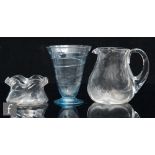 A small collection of 20th Century Whitefriars glass items, to include a ribbon trailed footed