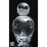 An early 20th Century Leerdam Rondo glass decanter designed by Andries Copier, circa 1931, the heavy
