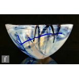 A Kosta Boda Contrast glass bowl of high sided form, designed by Anna Ehrner, decorated with