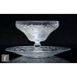 An early 20th Century Libbey glass rock crystal style sundae dish, circa 1920, the double ogee