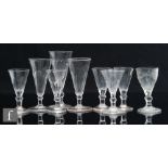 A small collection of 19th Century drinking glasses to include wrythen ales, various sizes with