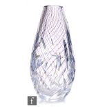A large 1950s Kosta crystal glass vase designed by Vicke Lindstrand, model LS614, the tapered