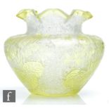 A small early 20th Century cameo glass vase by Val St Lambert of shouldered ovoid form with a