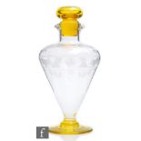 A Thomas Webb & Sons Art Deco glass decanter, circa 1935, design attributed to Tom Pitchford, of