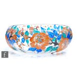 A 1920s French Art Deco glass bowl by Albert Mazoyer, of circular section, enamel decorated with