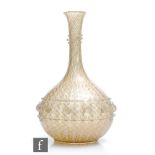 A large late 19th Century Italian Murano bottle vase by Salviati & Cie, the swollen globe and