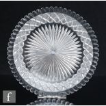 A late Georgian Anglo-Irish clear cut crystal plate, circa 1820, the shallow dish form plate with