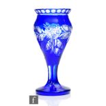 A early 20th Century Loetz glass vase, circa 1927, of tapering shouldered form with everted rim,