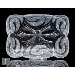 A mid 19th Century clear cut crystal dish by W.H, B & J Richardson, the rounded rectangular dish