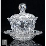 A mid 19th Century W.H, B & J Richardson clear cut crystal covered bowl and stand, the circular bowl