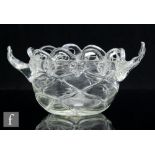 A 1930s Gray-Stan bowl after the 18th Century style in clear crystal, of squat ovoid form, with a