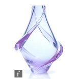 A ?elezny Brod Sklo dichroic glass vase designed by Frantisk Zemek, of tapering ovoid form with
