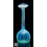 A late 19th Century Webbs Jack in the Pulpit vase, of globe and shaft form, the ribbed body all in