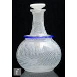 A later 19th Century French glass decanter, attributed to Clichy, circa 1865-1875, of globe and