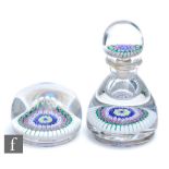 A matched late 19th Century Old English Paperweight and Inkwell set, probably Richardsons, each of