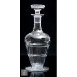 An early 20th Century Stevens & Williams clear crystal glass decanter,