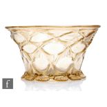 A 20th Century Venetian glass bowl, of flared footed form, decorated with moulded diamond pattern