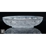 A large late Georgian Anglo-Irish clear cut crystal table centre bowl, circa 1800, the body bright