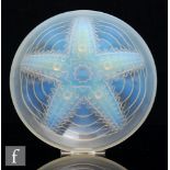 A 1930s French Opalescent Star Fish Bowl by Choisy-le-Roi, of circular form, decorated with a