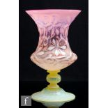 A late 19th Century John Walsh Walsh glass vase of waisted form, relief moulded in the Chestnut
