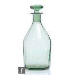 A 20th Century Whitefriars glass decanter, designed by Barnaby Powell, of shouldered cylinder form