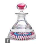 A 19th Century Old English paperweight inkwell, possibly Richardsons, of conical form with a