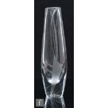 A mid 20th Century Orrefors clear glass Sail vase by Sven Palmqvist, engraved with an abstract