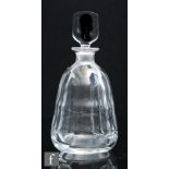 A post war Orrefors glass decanter of ovoid form with four moulded flat sides, designed by Edward