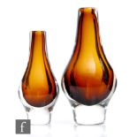 A 20th Century Kosta glass vase designed by Mona Morales Schildt, of swollen form with tapering