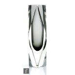 A 20th Century Murano sommerso vase designed by Alessandro Mandruzzato, of facet cut diamond form